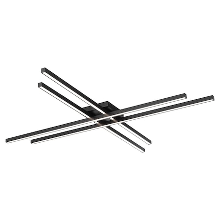 Dweled Parallax 42in LED Flush Mount 3-CCT 2700K-3000K-3500K Set to 3000K in Black FM-731